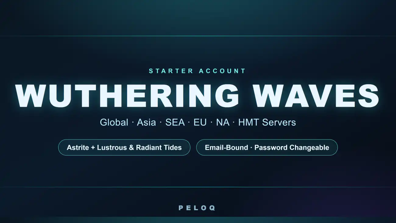Wuthering Waves Astrite starter accounts — Asia, SEA, EU, NA, HMT servers — PELOQ