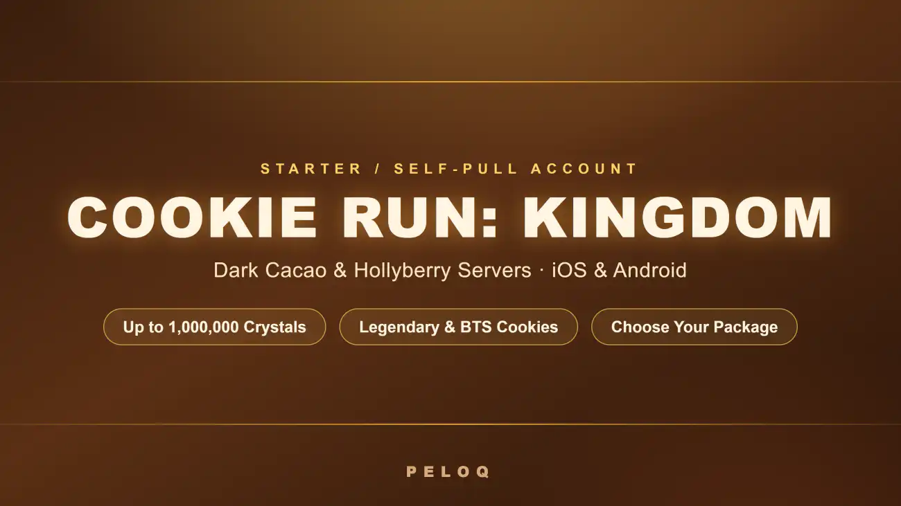 Cookie Run: Kingdom Dark Cacao and Hollyberry server accounts on PELOQ — Crystals, Rainbow Cubes, legendary and BTS cookies