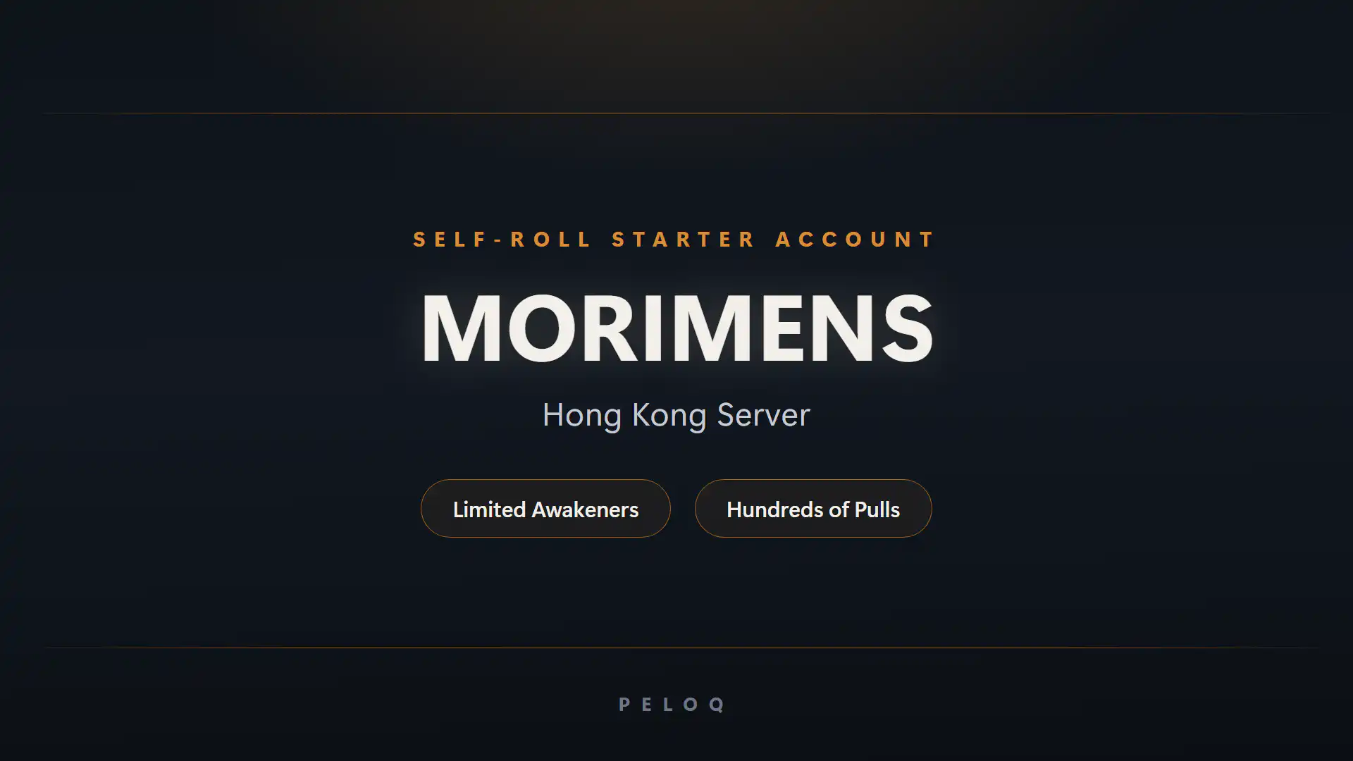 MORIMENS Morimens self-roll starter account for the Hong Kong server — named limited Awakeners and banked pulls — PELOQ